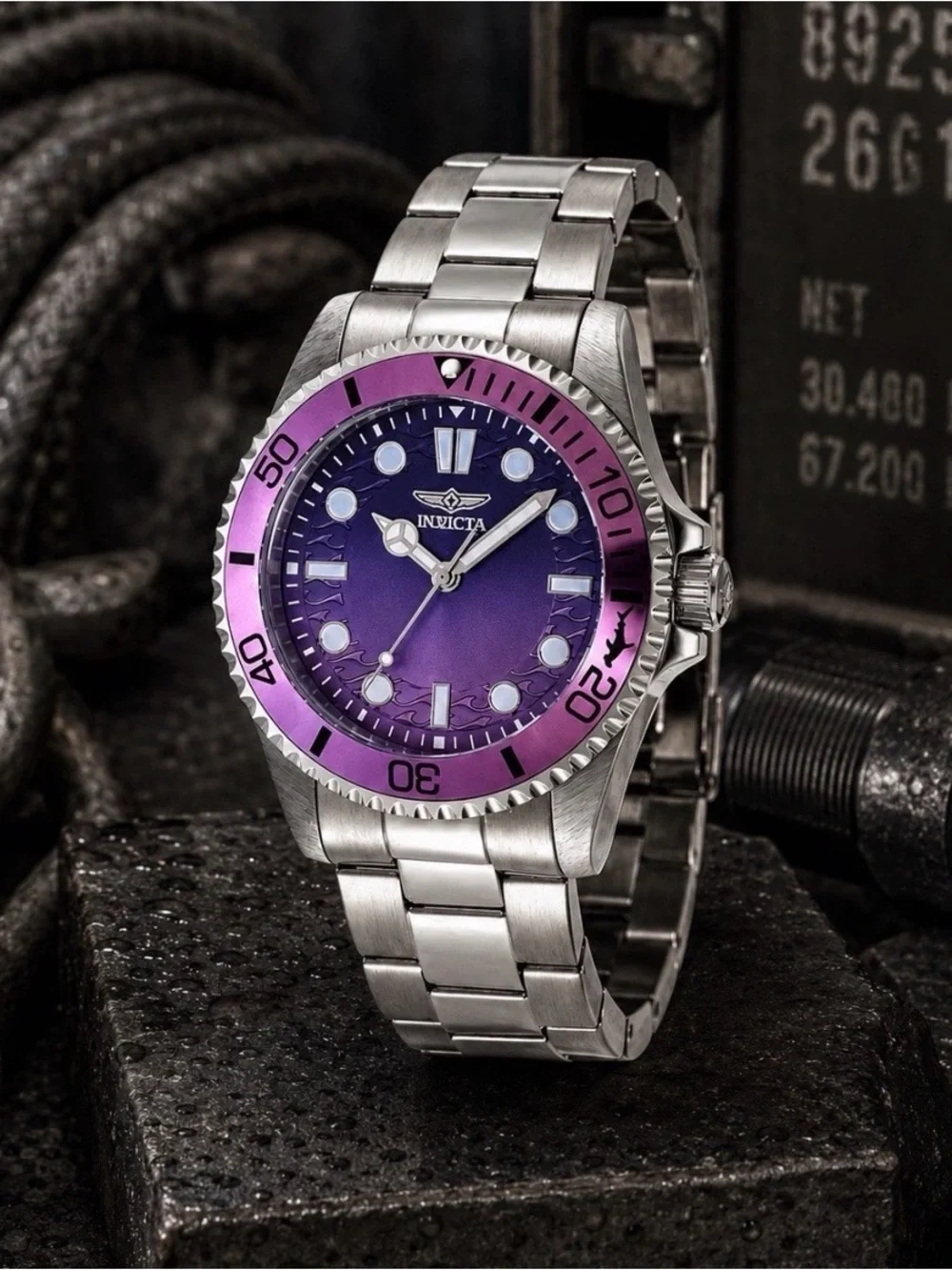 Invicta Pro Diver Men's Watch 43mm Steel  New PURPLE COLOR DIAL 50505 #423